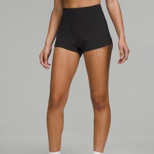 Black Lululemon High Rise Speed up Shorts 2.5”